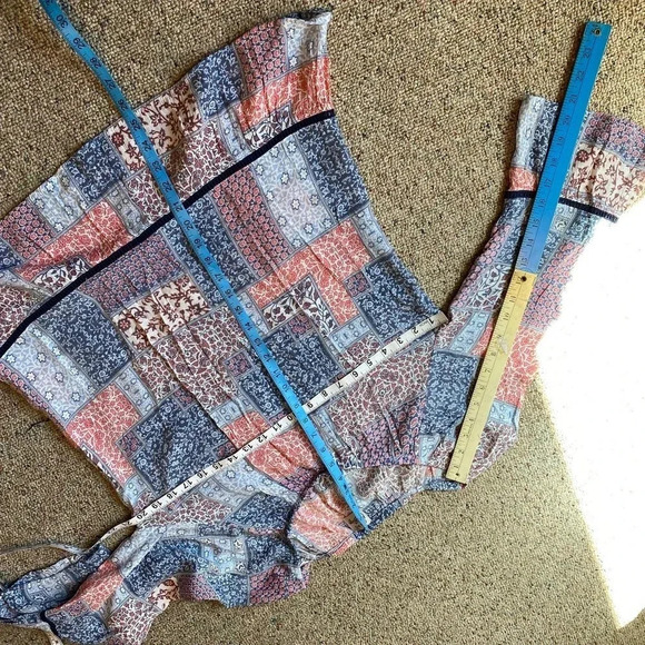 Como Vintage Floral Lightweight Comfortable Off Shoulder Blouse Women Size L - Picture 2 of 6